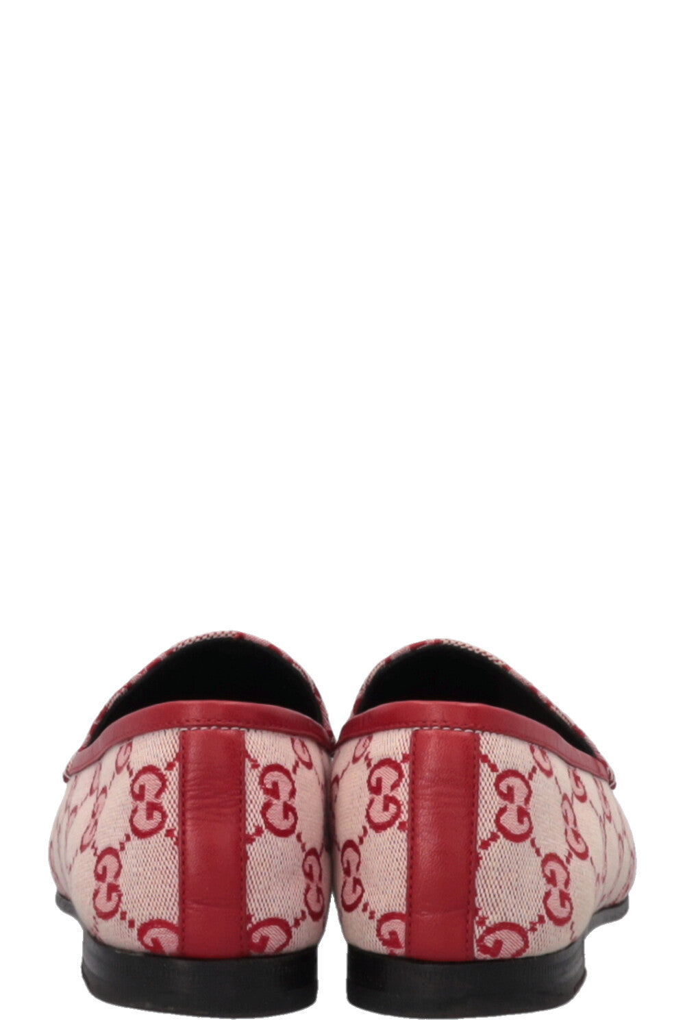 GUCCI Jordaan Loafers GG Supreme Canvas Red