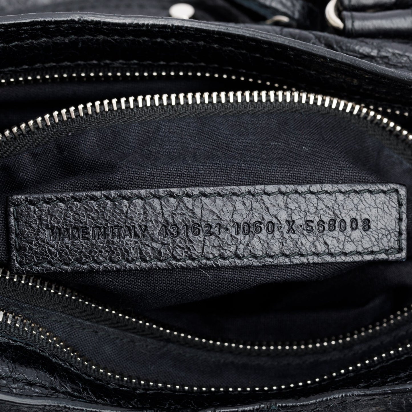 Balenciaga Black Agneau Leather Small Logo Strap Motocross Classic City Bag
