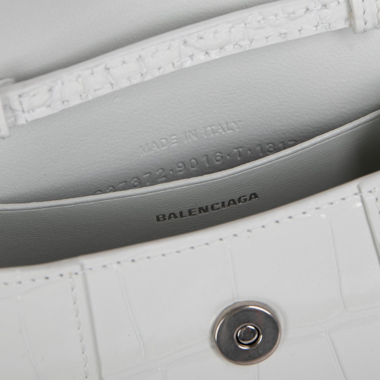 Balenciaga Croc-Embossed Mini Hourglass Bag