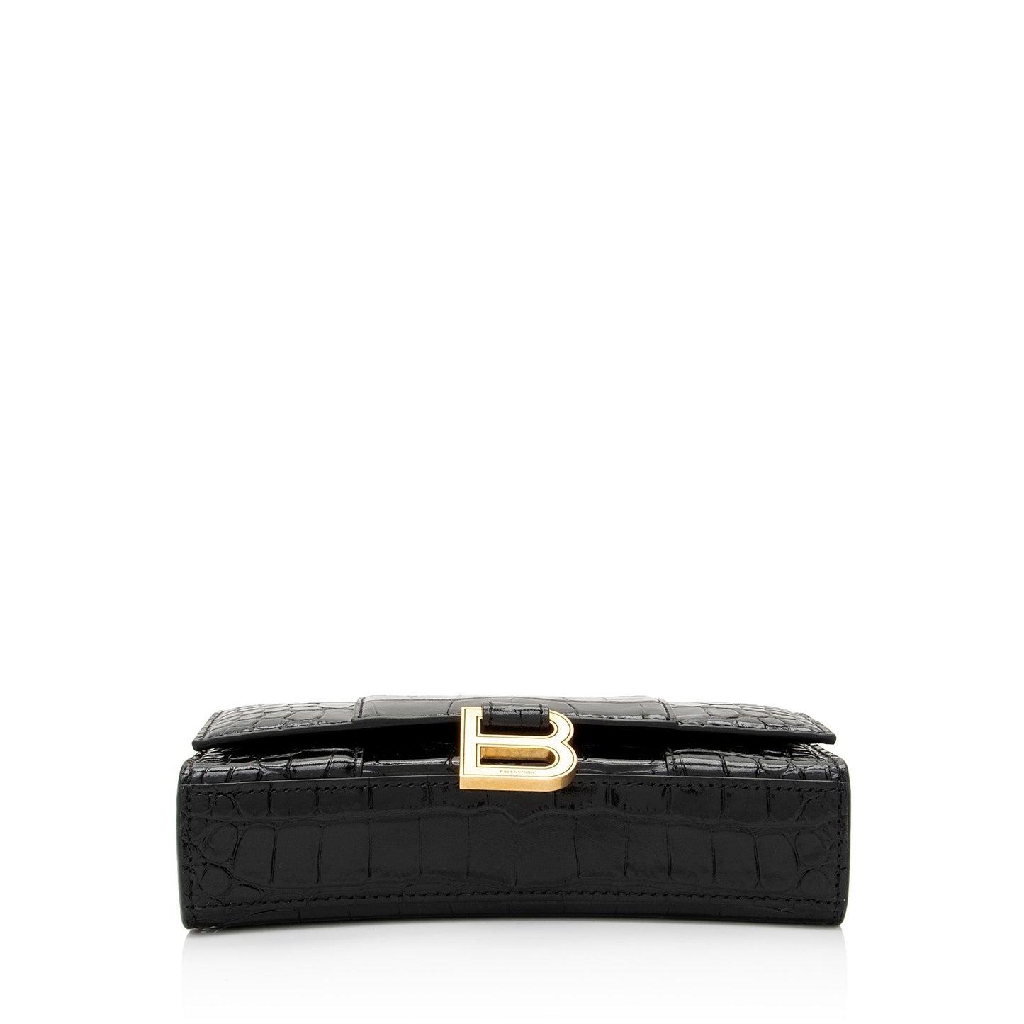 Luxury Balenciaga Trending 2026 Shiny Croc Embossed Calfskin Hourglass Chain Bag (SHF-Le4cT4)