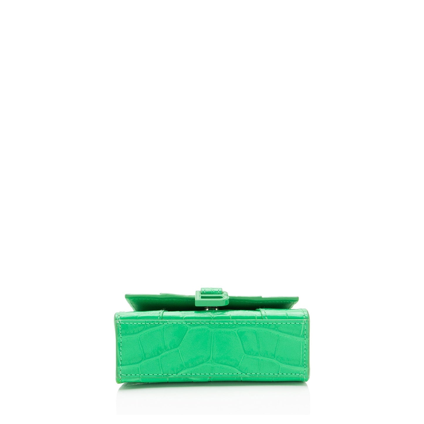 Luxury Balenciaga Trending 2026 Shiny Croc Embossed Calfskin Hourglass Super Nano Top Handle (SHF-c6OAtN)