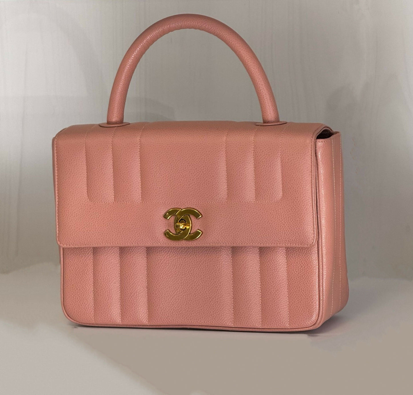 Chanel 1994 Caviar Vertical Quilted Kelly Flap Bag