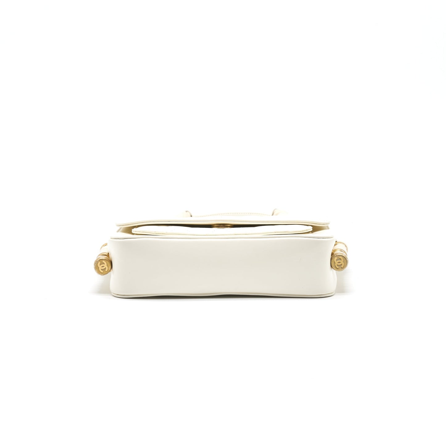 Chanel CC Leather Flap Bag White