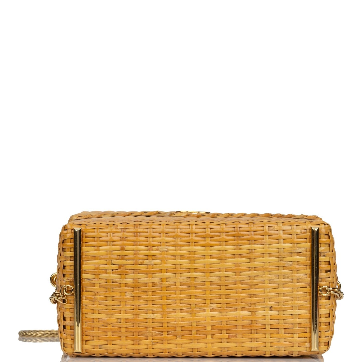 Chanel Small Picnic Basket Bag Natural Wicker Gold Hardware