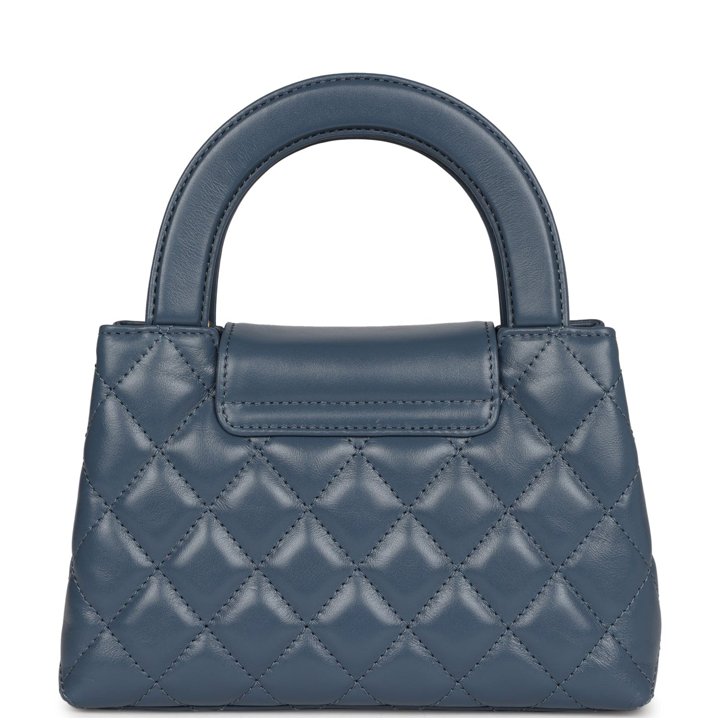 Chanel Small Kelly Shopper Blue Shiny Aged Calfskin Brushed Gold Hardware Handbag