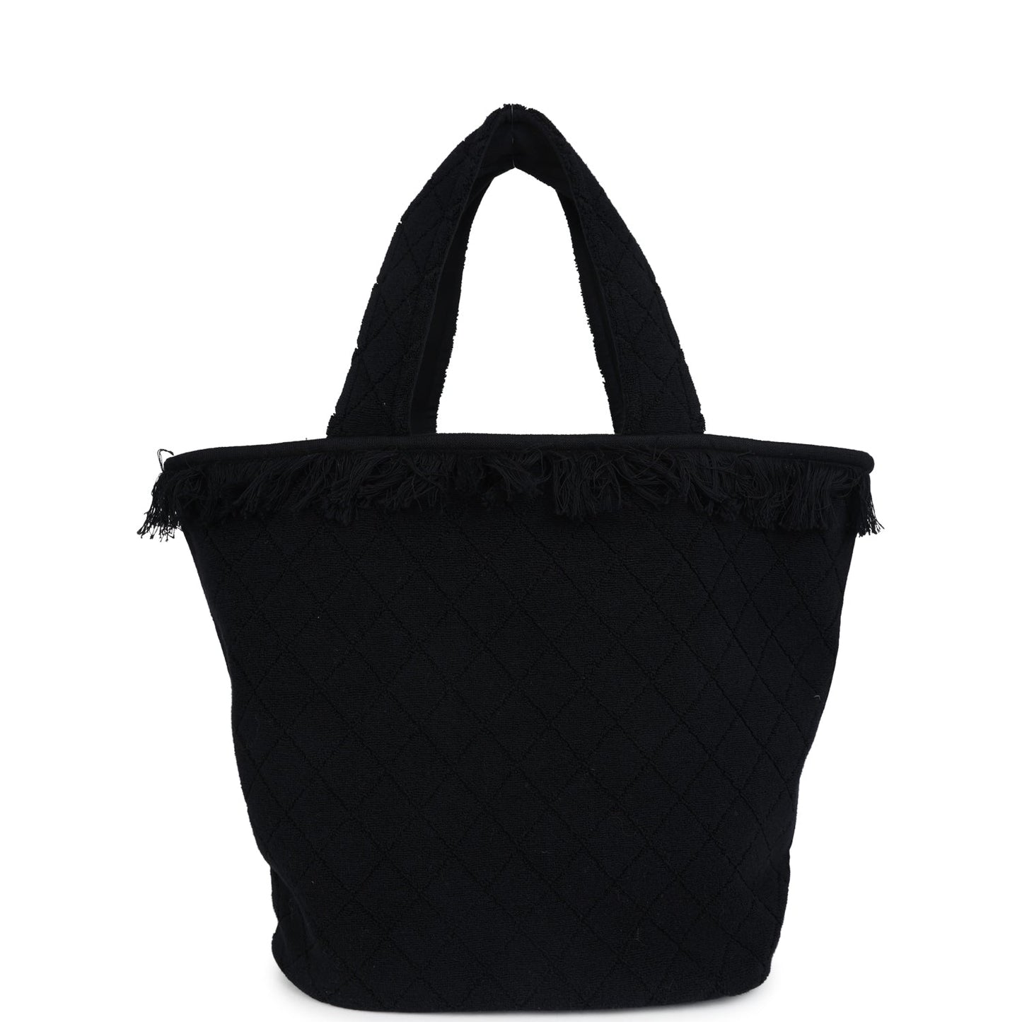 Chanel Coco Beach Tote Black Terry Cloth with Towel