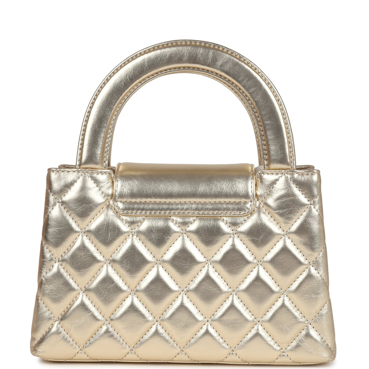 Chanel Small Kelly Shopper Metallic Gold Calfskin Brushed Gold Hardware Crossbody