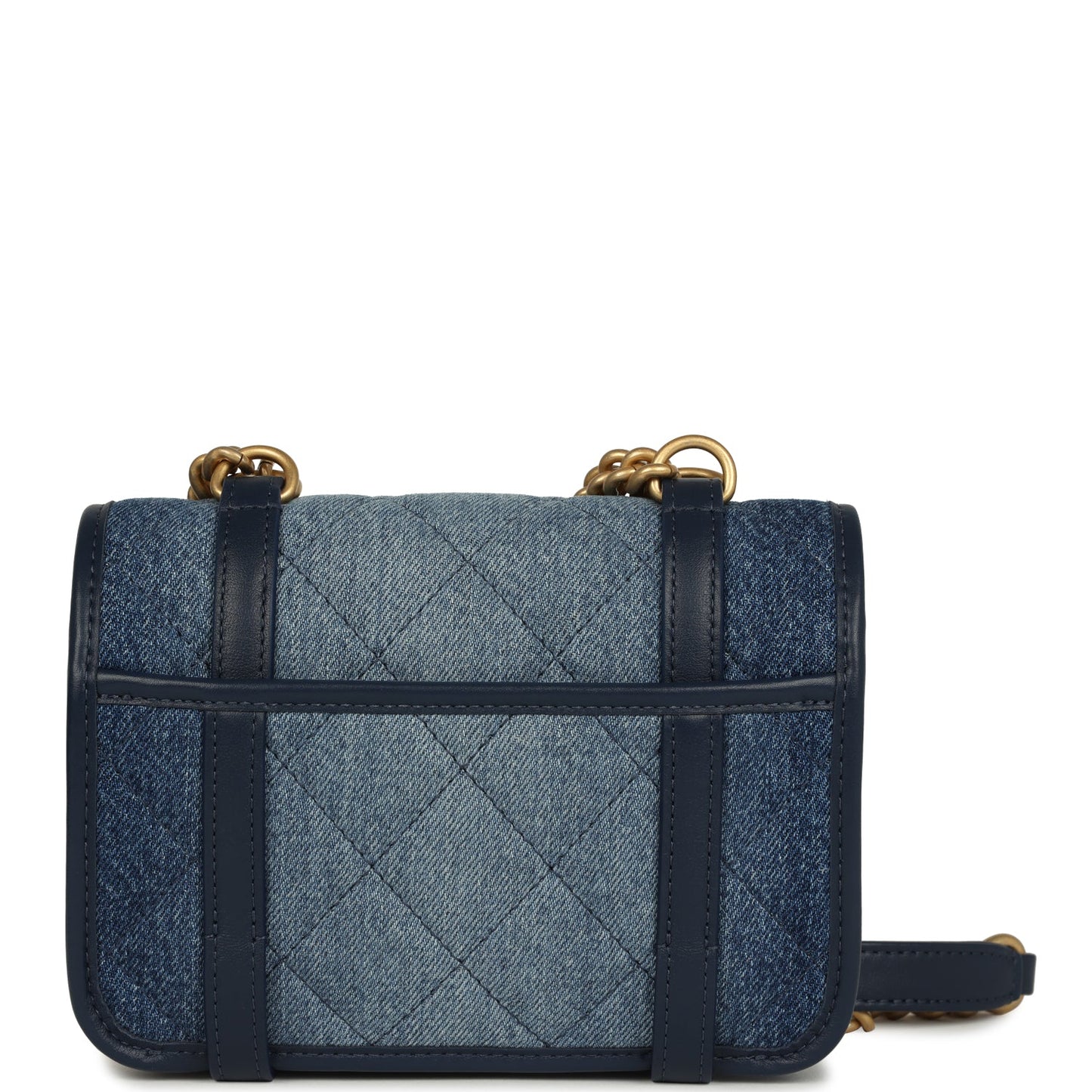 Chanel Mini Ombre Flap Bag Blue Brushed Gold Hardware
