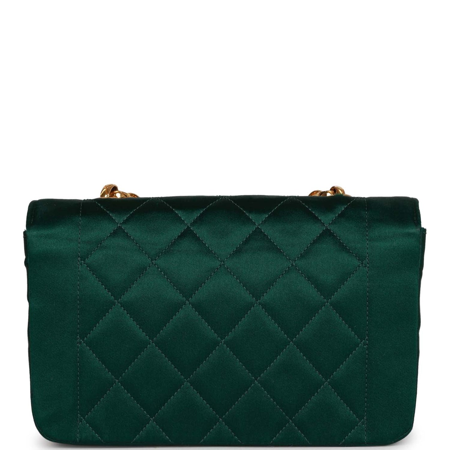 Chanel Mini Flap Bag Green Satin Gold Hardware