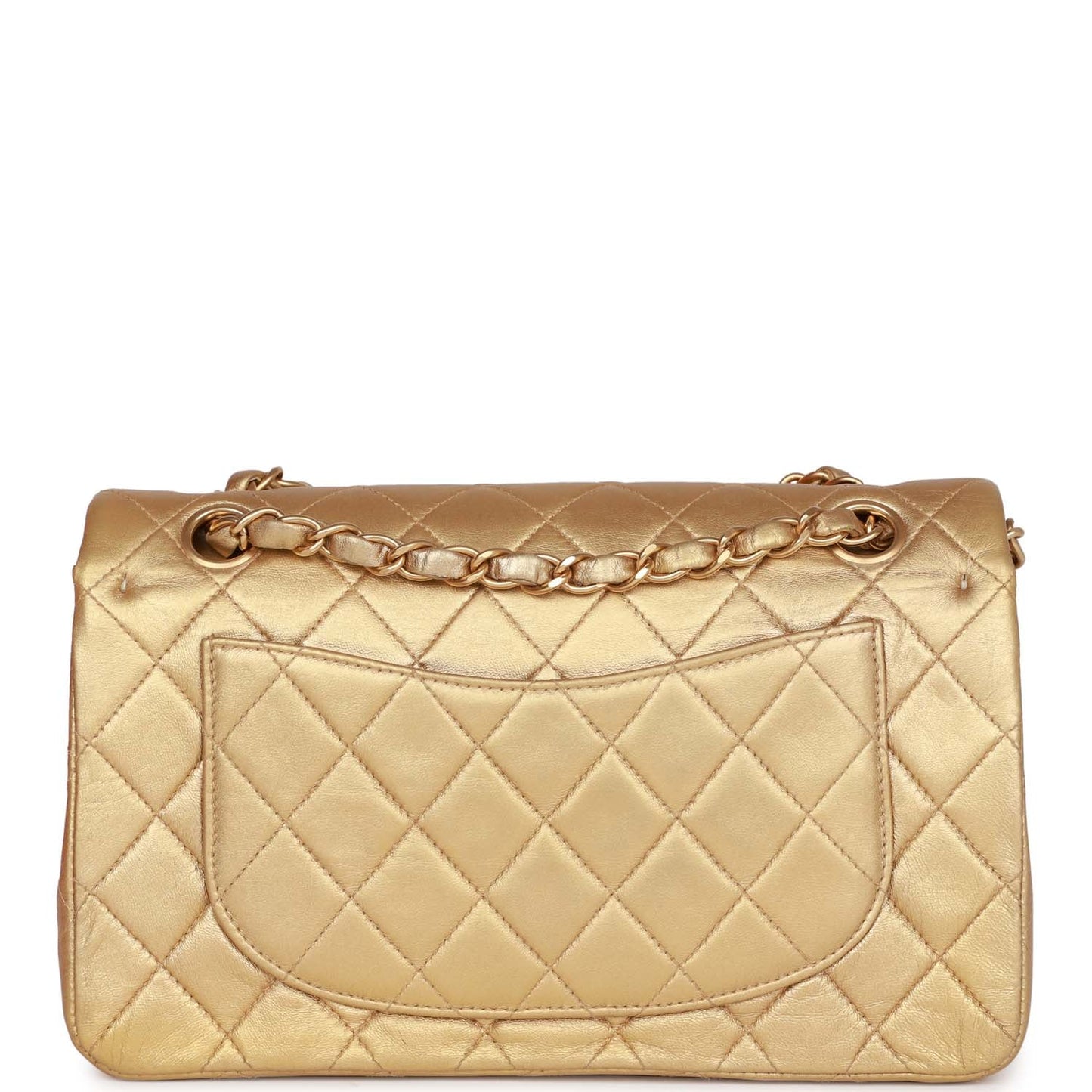 Chanel Small Classic Double Flap Bag Gold Metallic Lambskin Gold Hardware