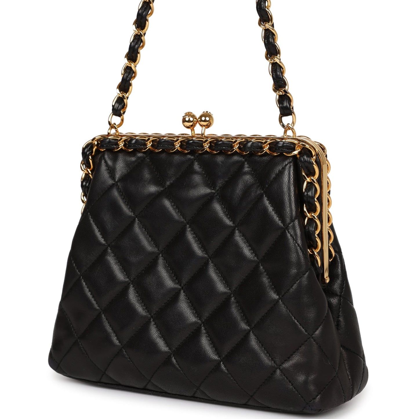 Chanel Frame Bag Black Lambskin Gold Hardware