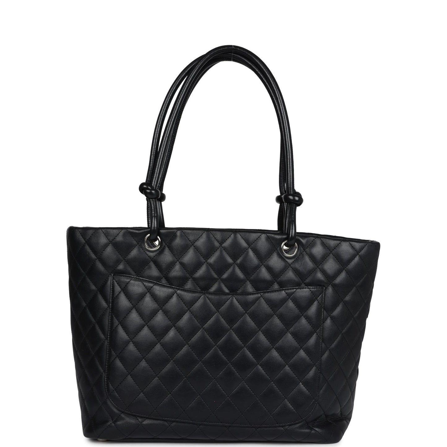 Chanel Large Cambon Ligne Tote Black Calfskin Silver Hardware
