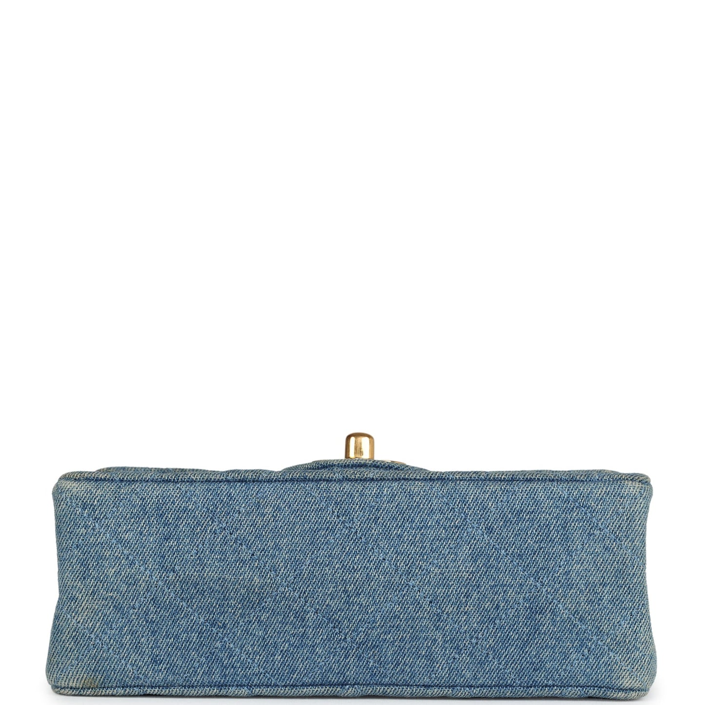 Chanel Mini Square Flap Bag Blue Denim Gold Hardware