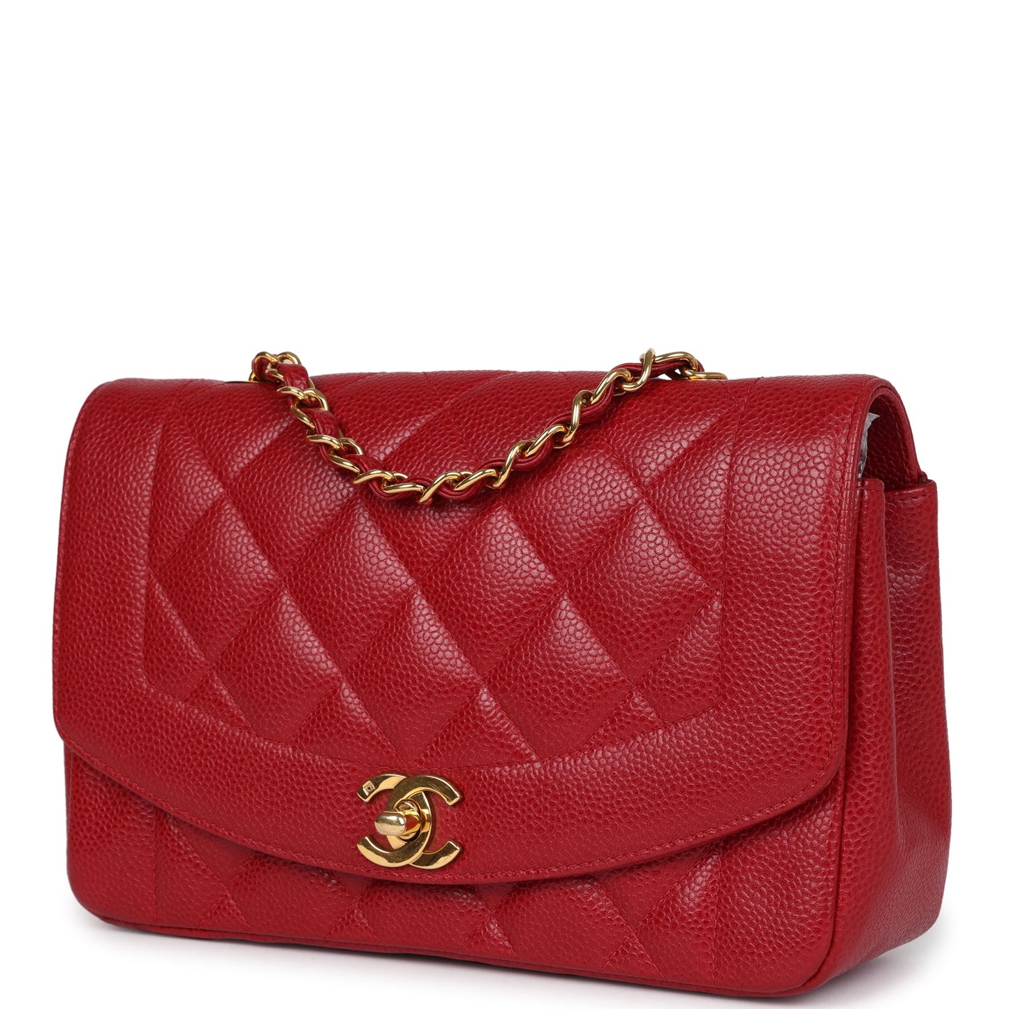 Chanel Small Diana Flap Bag Red Caviar Gold Hardware