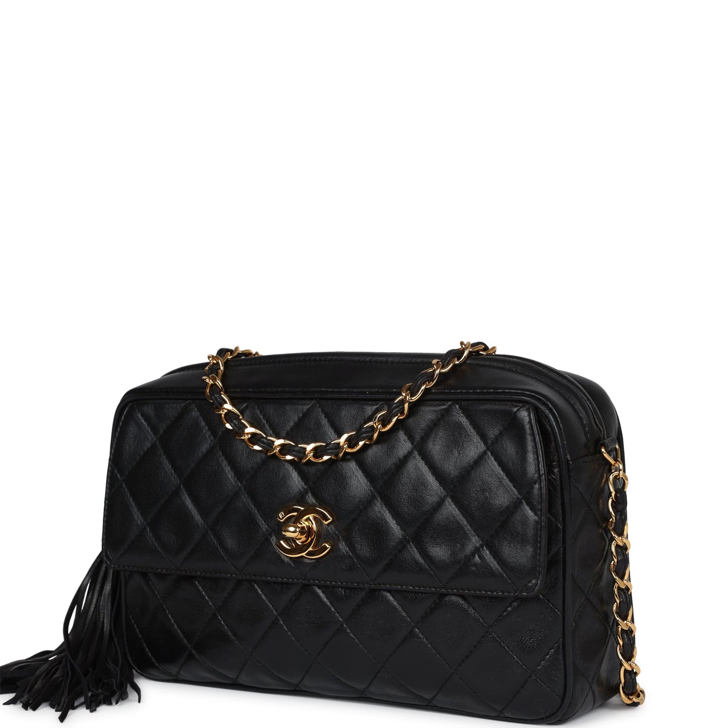 Chanel Medium Pocket Camera Bag Black Lambskin Gold Hardware