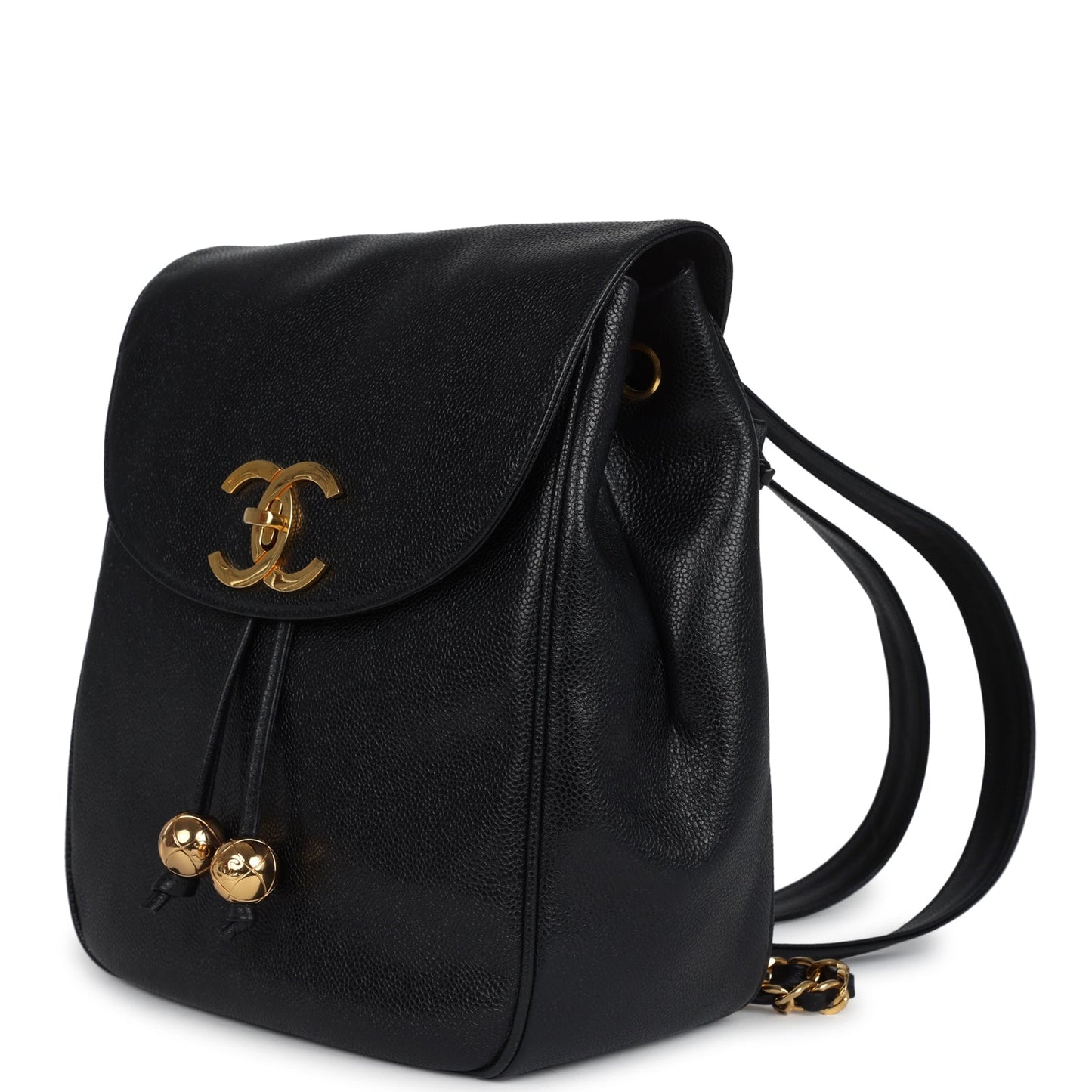 Chanel Medium CC Backpack Black Caviar Gold Hardware