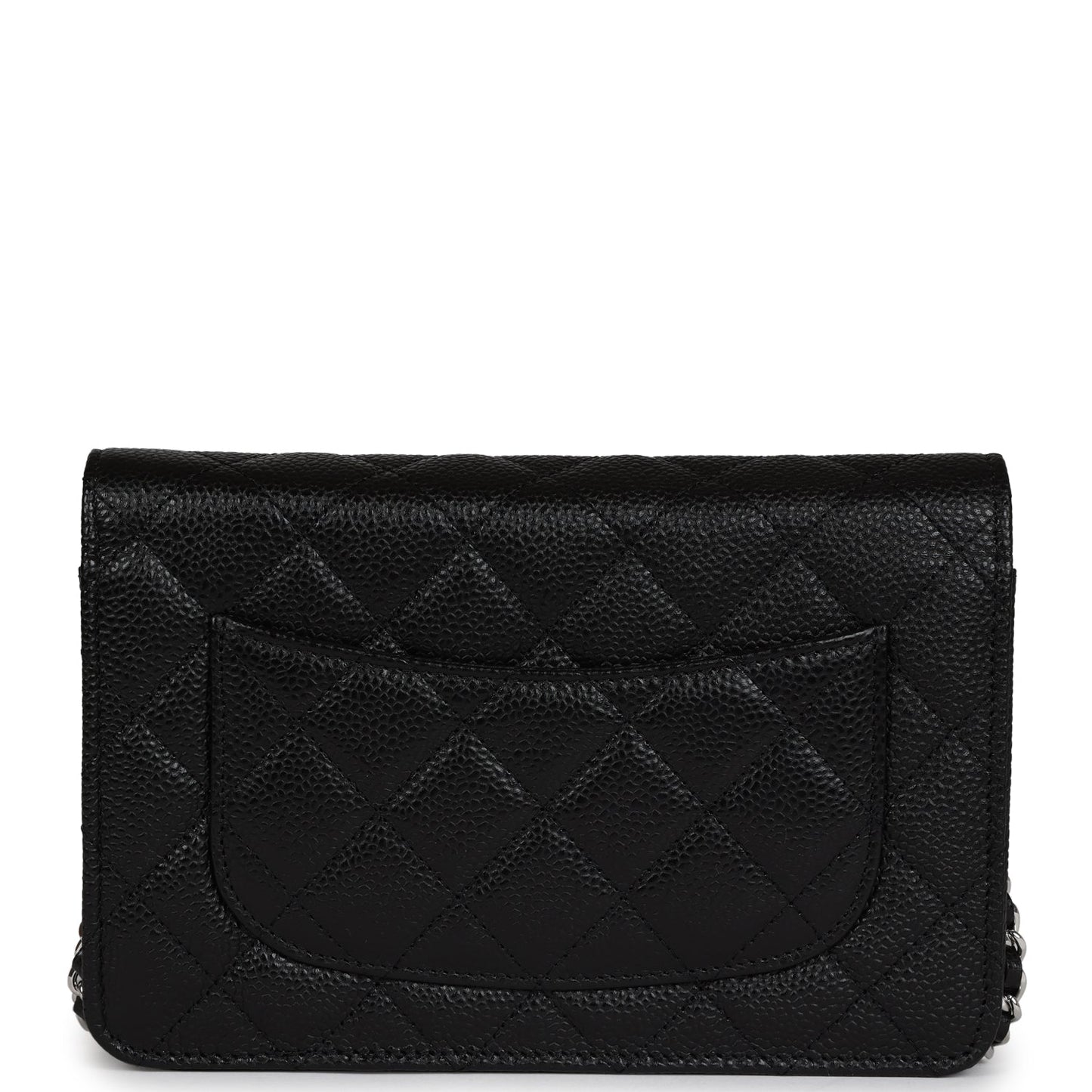 Chanel Wallet On Chain WOC Black Caviar Silver Hardware Crossbody