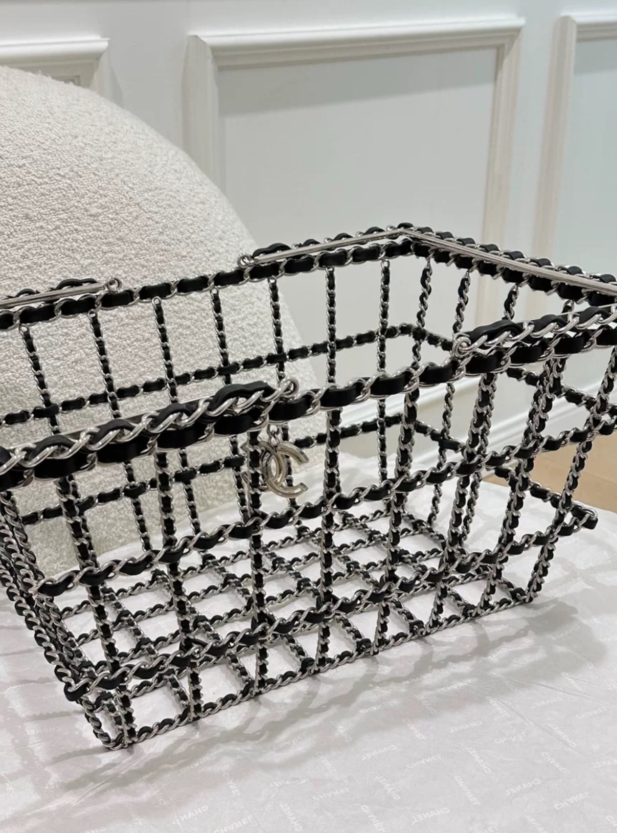 Rare Chanel Medium Shopping Basket Bag Fall/Winter 2014 Runway Collection