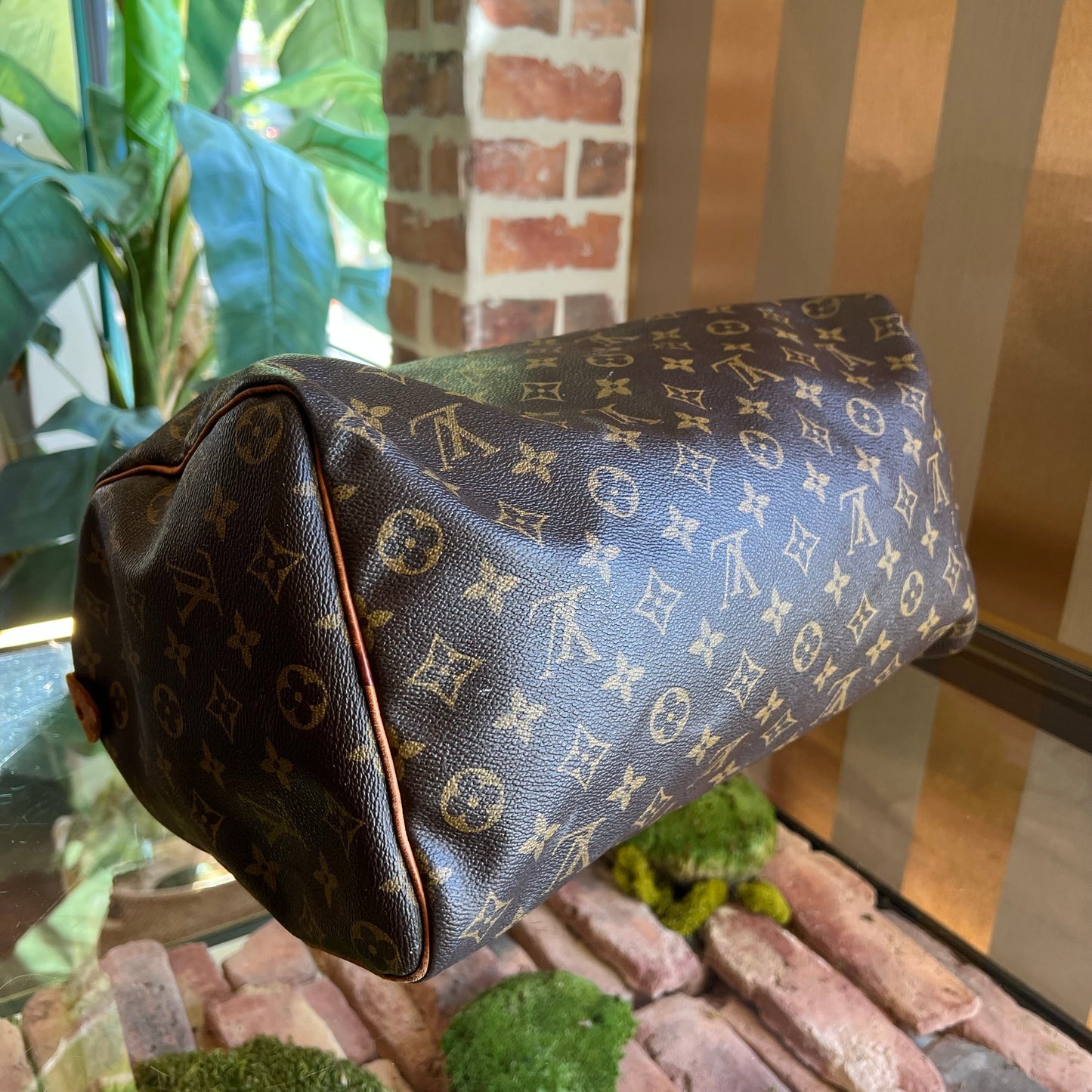 LOUIS VUITTON Brown Monogram Canvas Satchel Bag