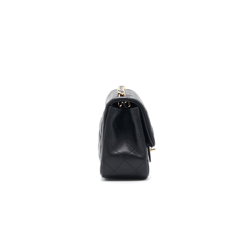 Chanel Mini Square Black Lambskin Handbag