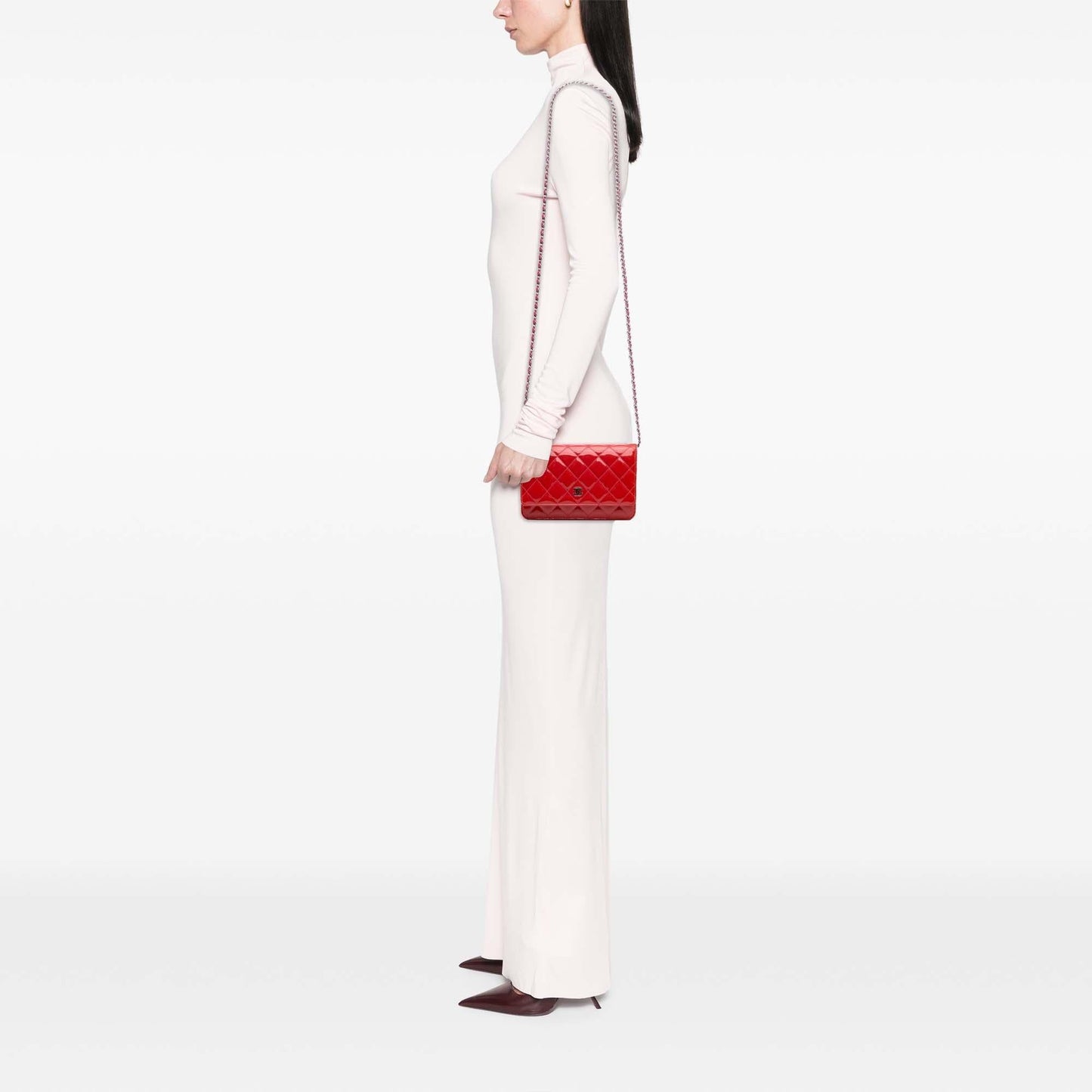 Chanel Bicolor Classic Patent Wallet On Chain