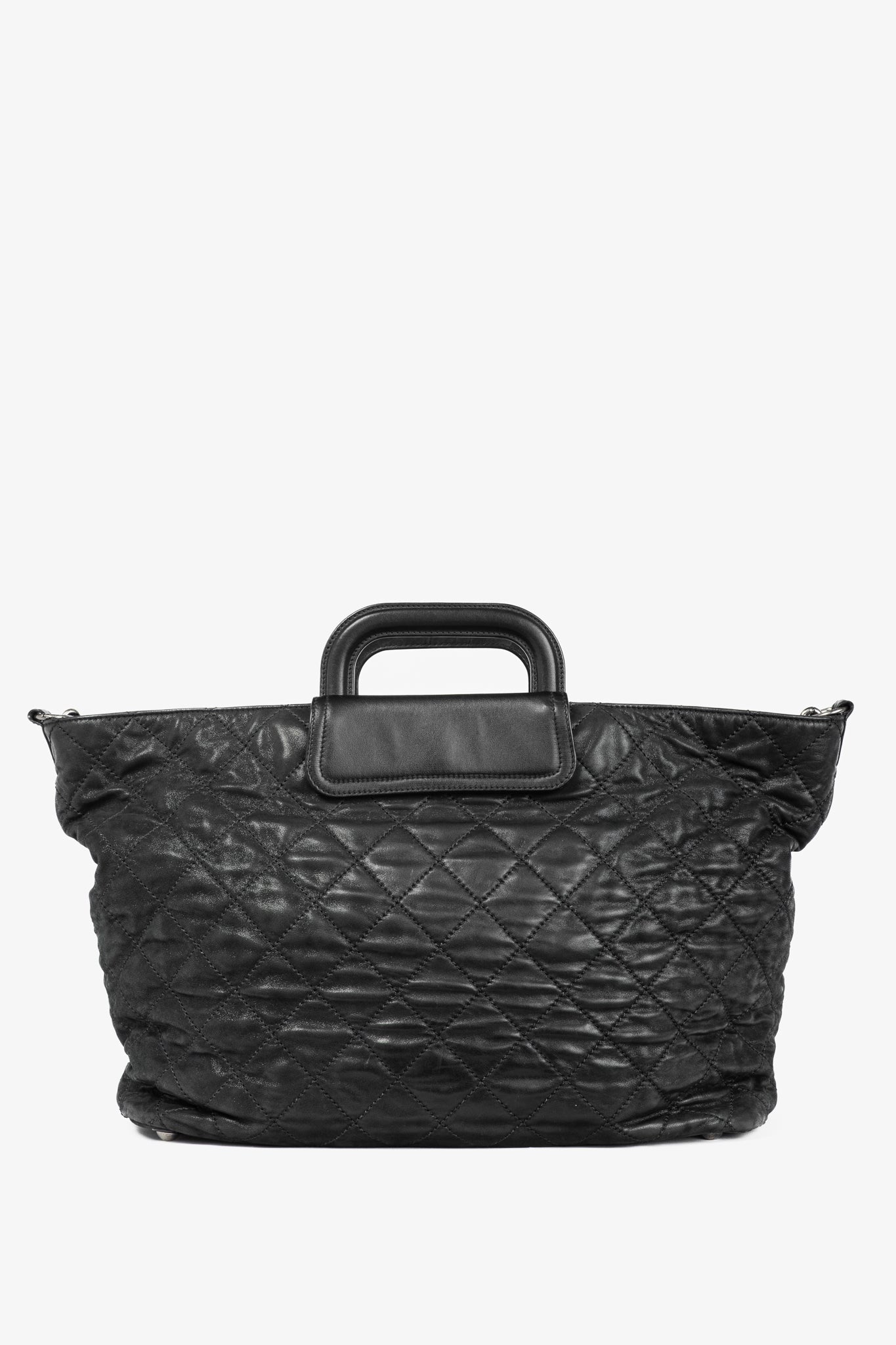 Chanel In-The-Mix Black Large Iridescent Calfskin Quilted Tote