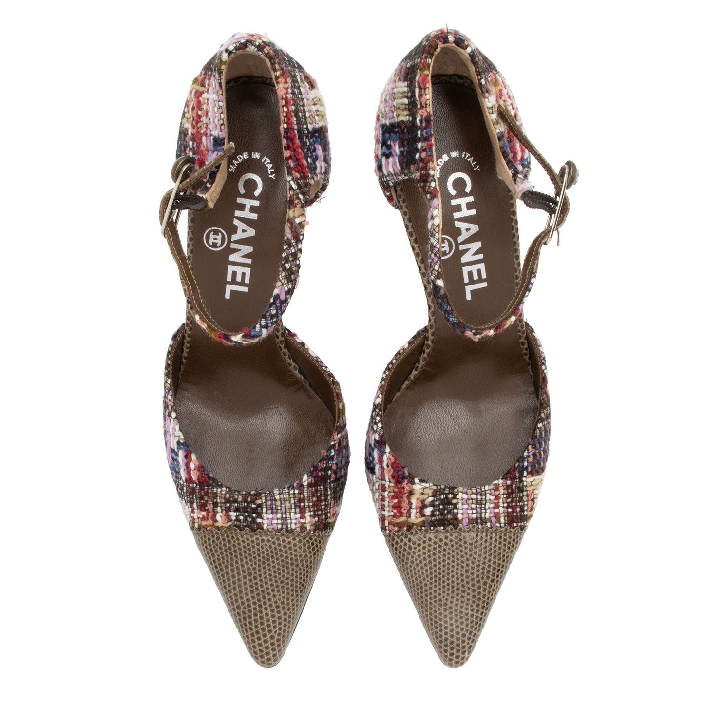 Chanel Lizard Tweed D'Orsay Pumps - Size 8 / 38 (SHF-sa4scJ) Handbag