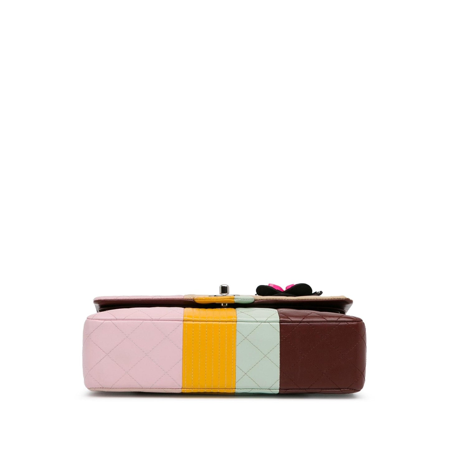 Chanel Medium Classic Color Block Lambskin Flower Double Flap (SHG-4vq8ym) Shoulder Bag