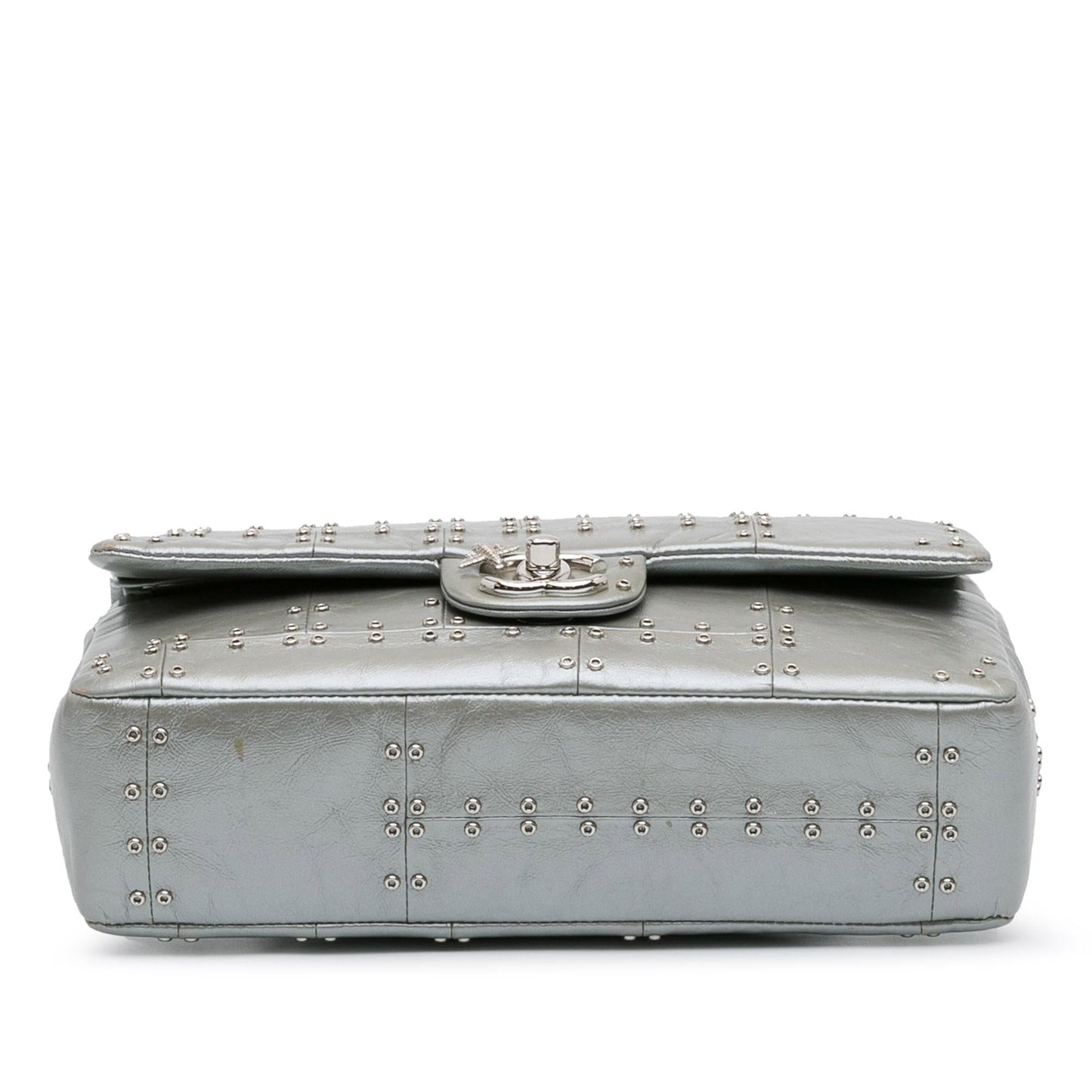 Chanel Medium Glazed Calfskin Grommet Embellished Airline Double Flap (SHG-fbozO4) Shoulder Bag
