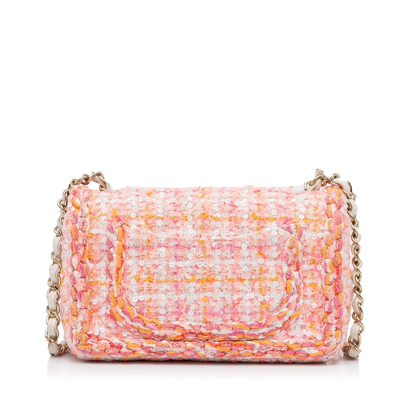 Chanel Mini Classic Embellished Tweed Flap Bag (SHG-xnY6RF)