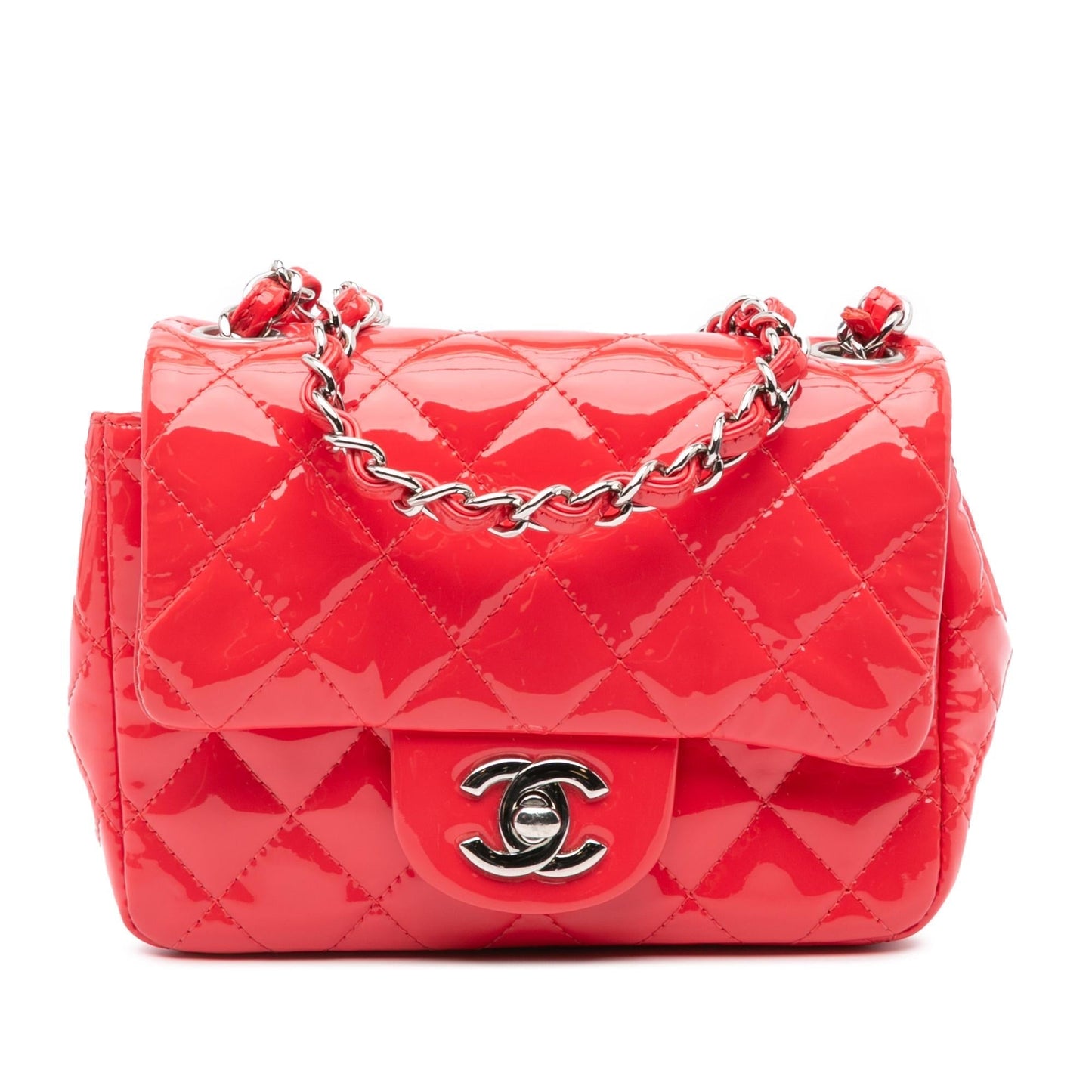 Chanel Mini Square Classic Patent Single Flap Crossbody