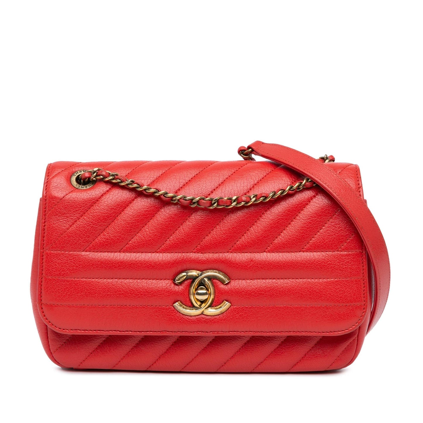 Chanel Small Diagonal Quilted Goatskin Flap Crossbody