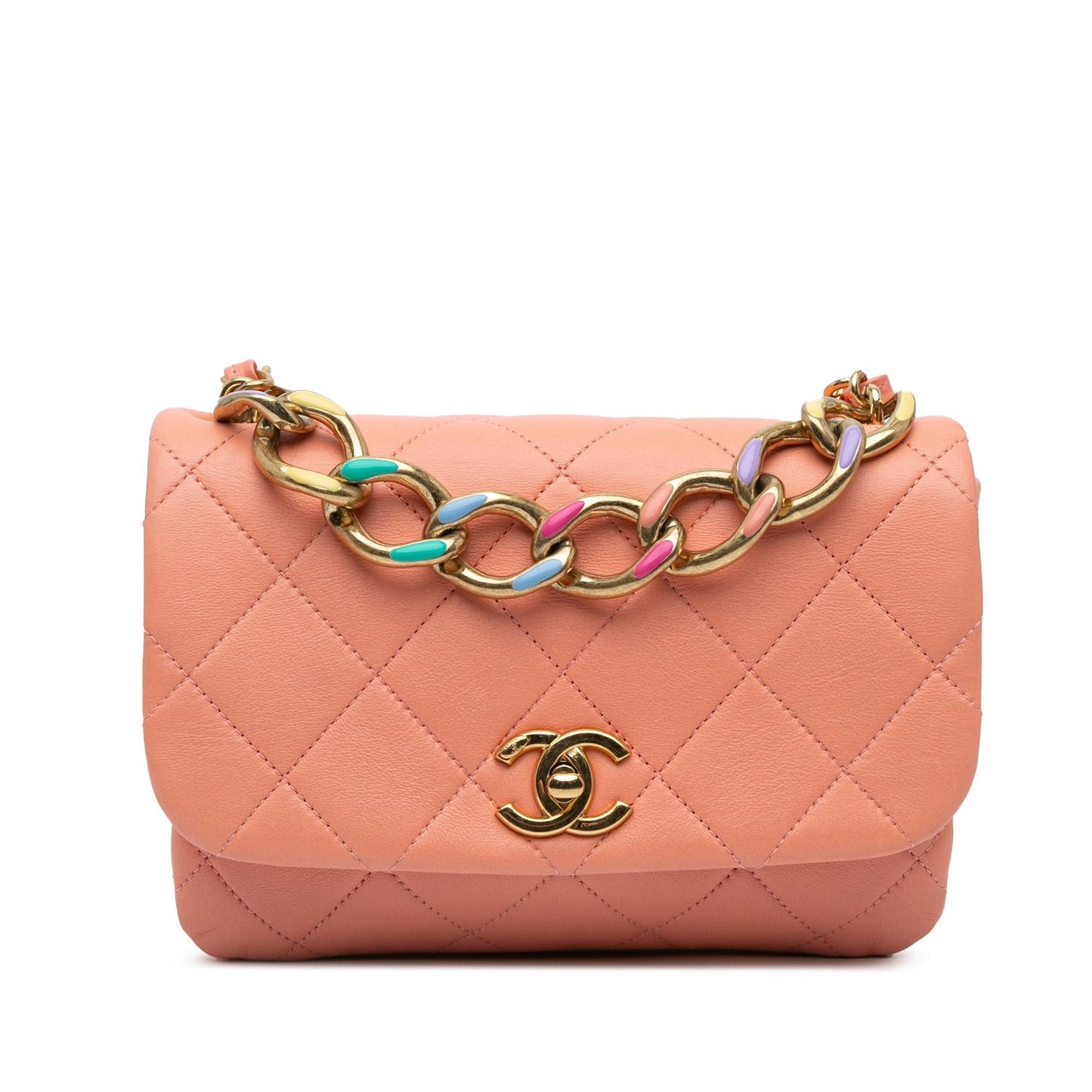 Chanel Small Lambskin Color Match Flap Shoulder Bag