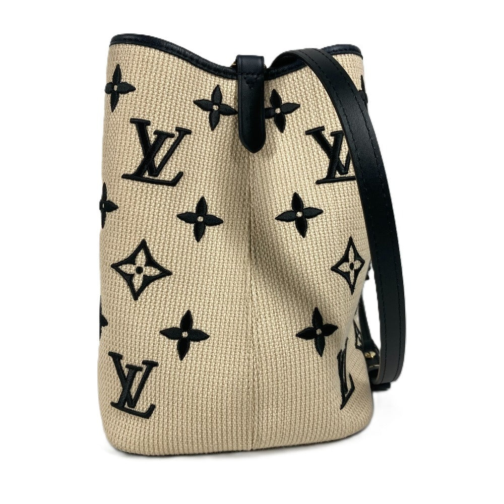 LOUIS VUITTON Shoulder Bag Cotton, Leather black monogram visor pool Neo Noe MM