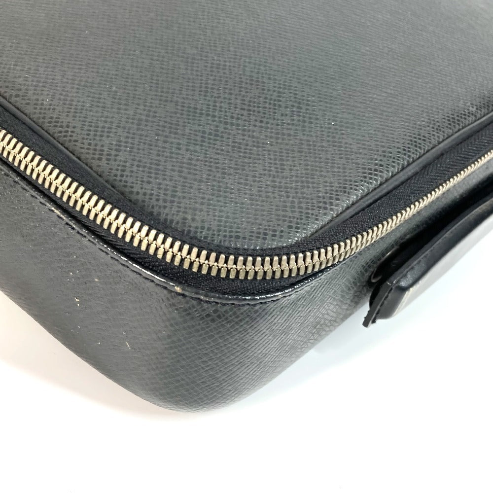 LOUIS VUITTON Handbag Taiga Leather black Taiga Porto Ordinatur Odessa Computer Case Women
