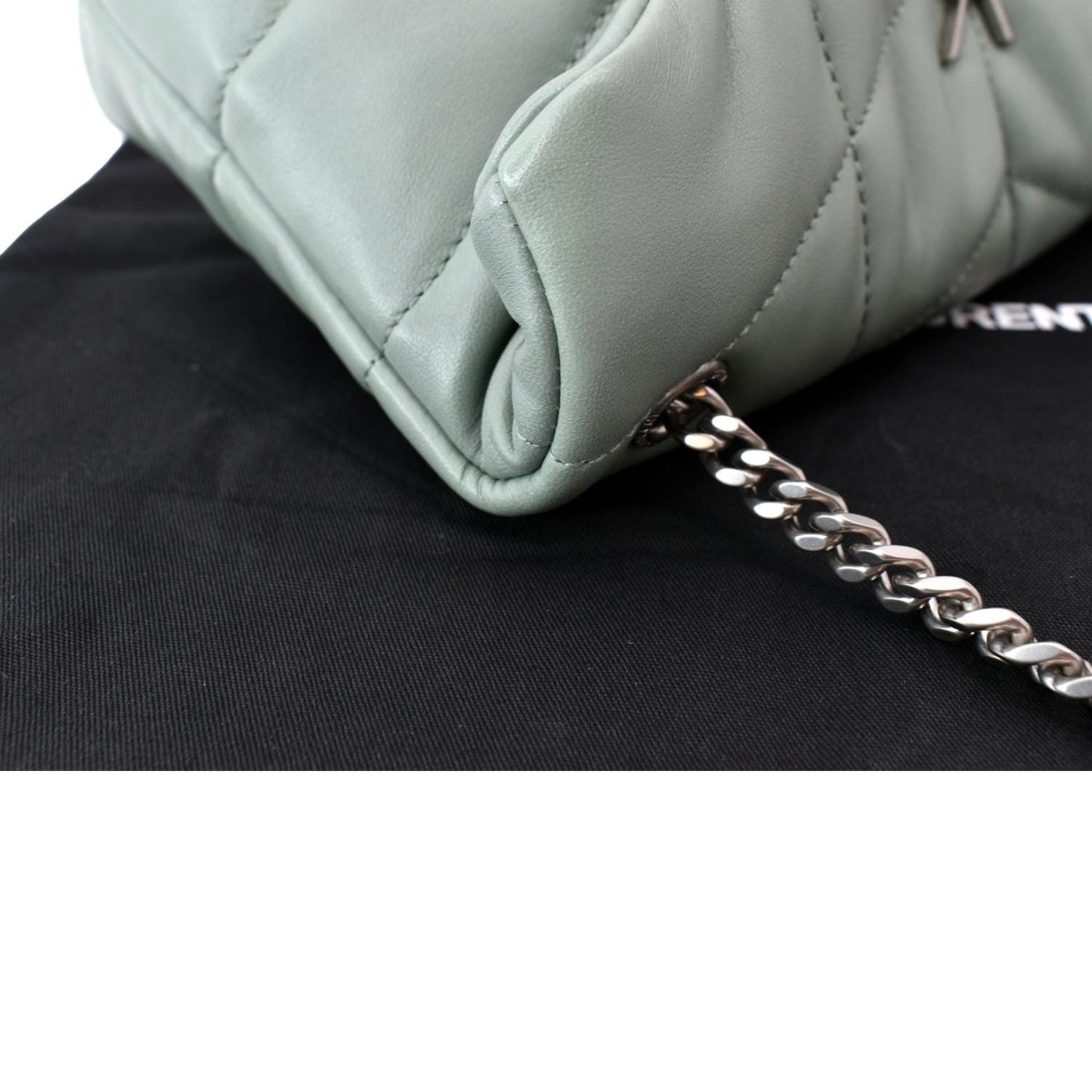 SAINT LAURENT Small Loulou Puffer Leather Crossbody Bag Vert Opaline