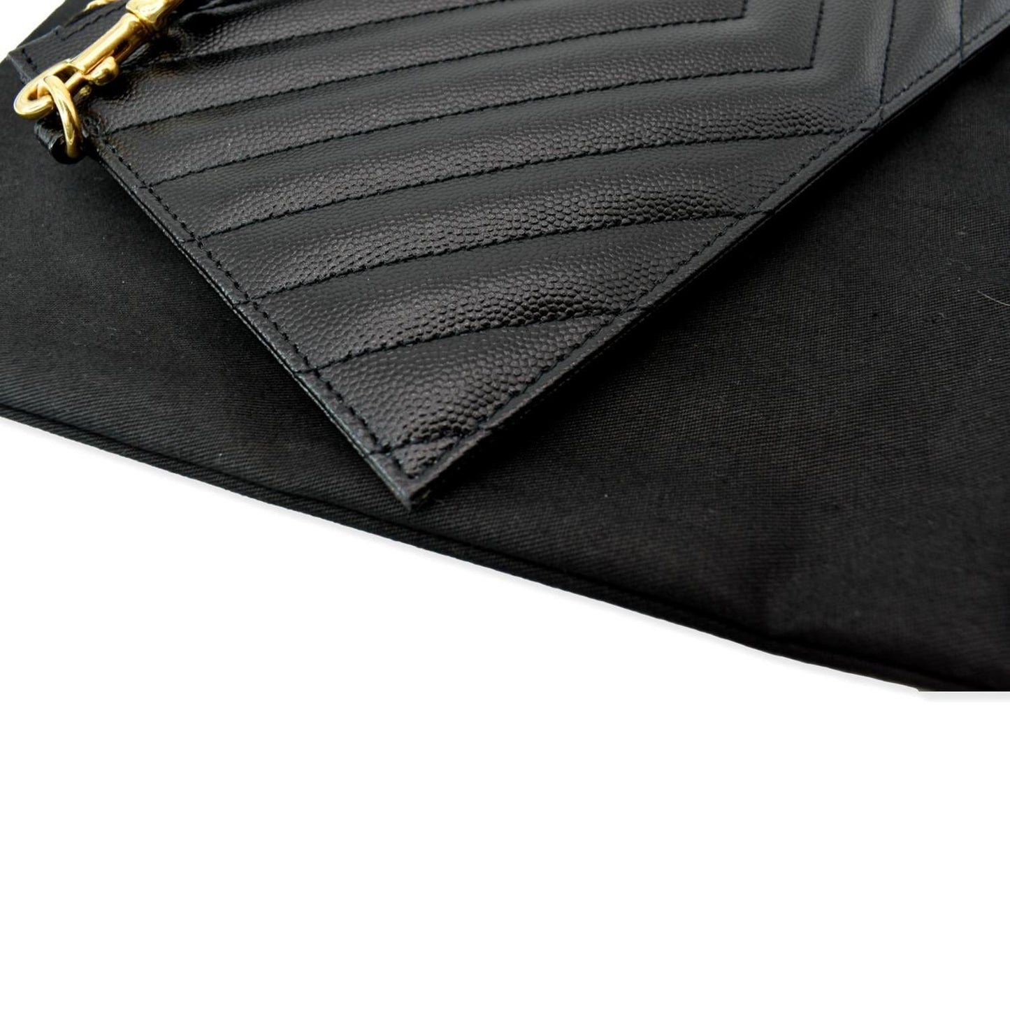 SAINT LAURENT Matelasse Large Bill Monogram Pouch Black
