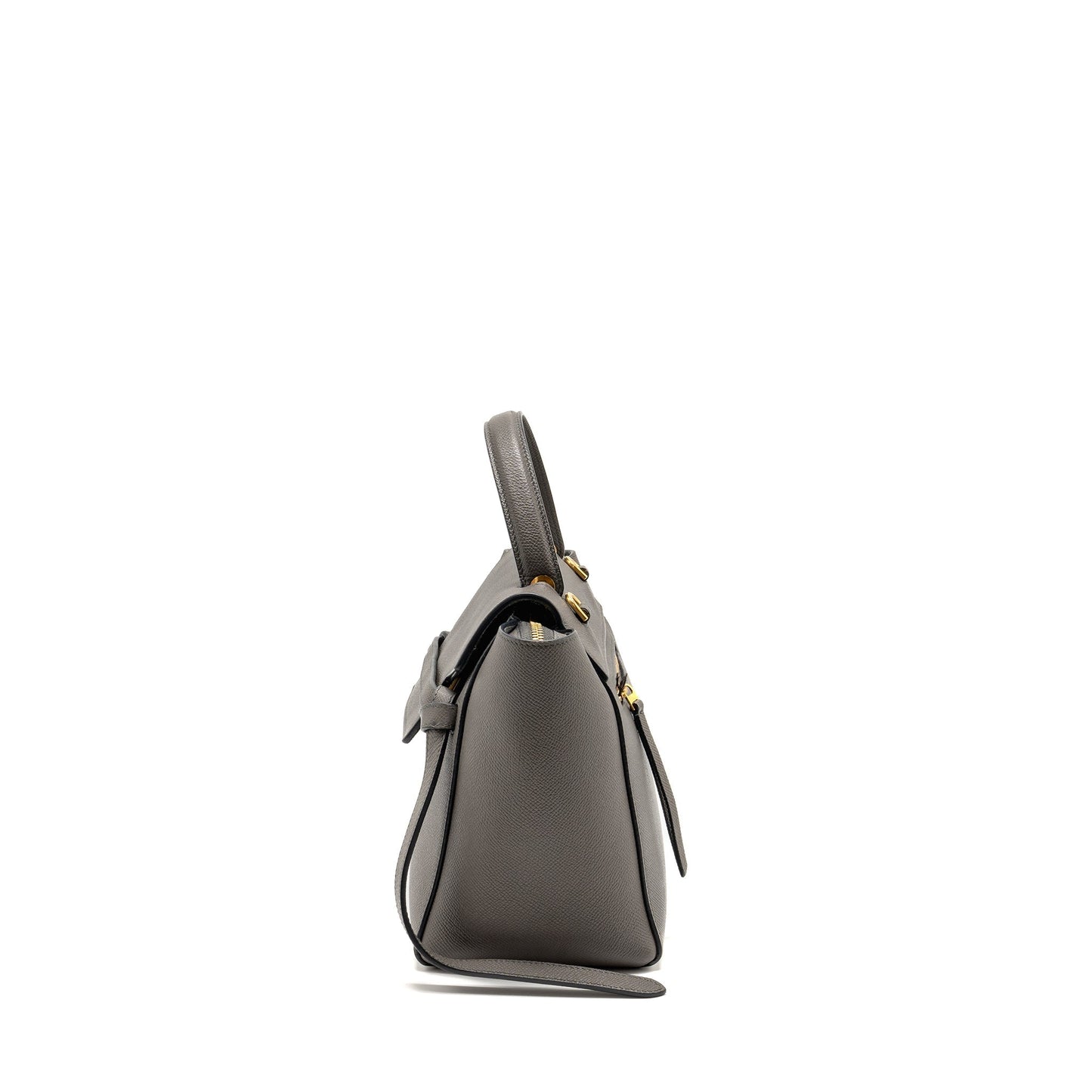 Luxury CELINE Micro Belt Bag Grained Calfskin Grey GHW