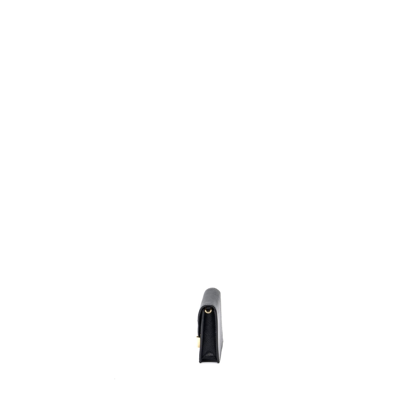 Prada Card Holder With Shoulder Strap Saffiano Leather Black