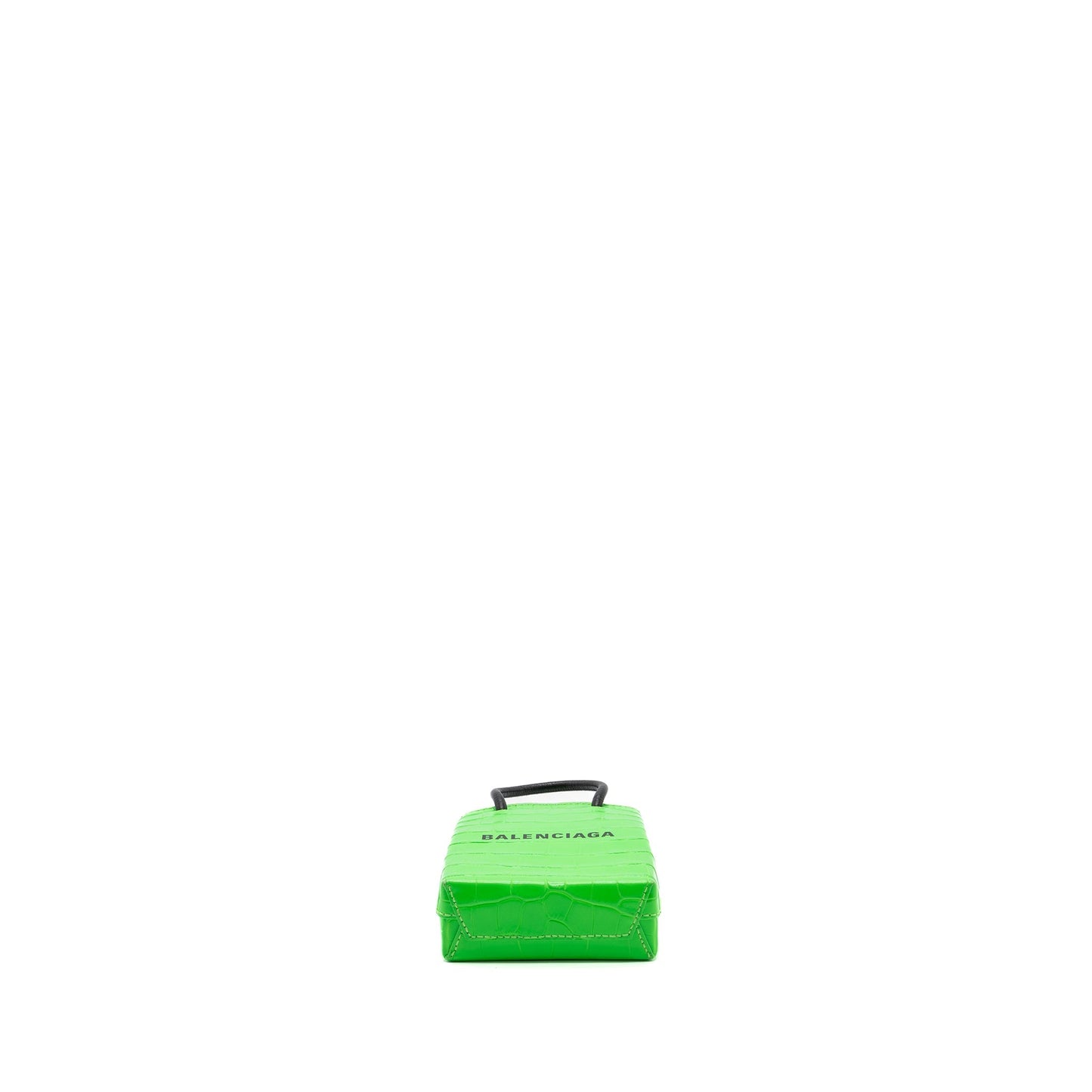 Balenciaga Shopping iPhone holder Crocodile-Embossed leather Green/Black