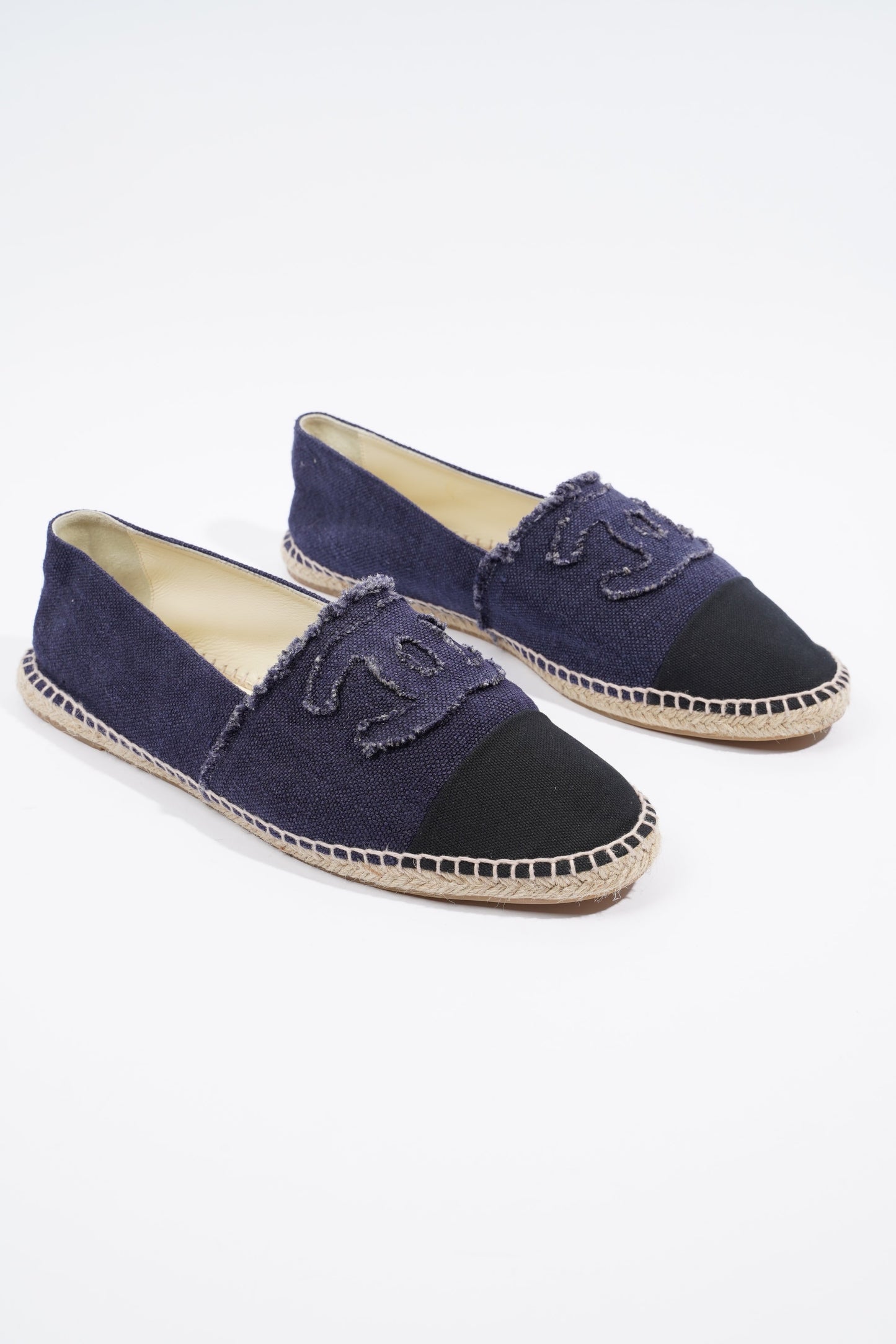 Chanel CC Logo Espadrilles Navy Black EU 46 UK 12
