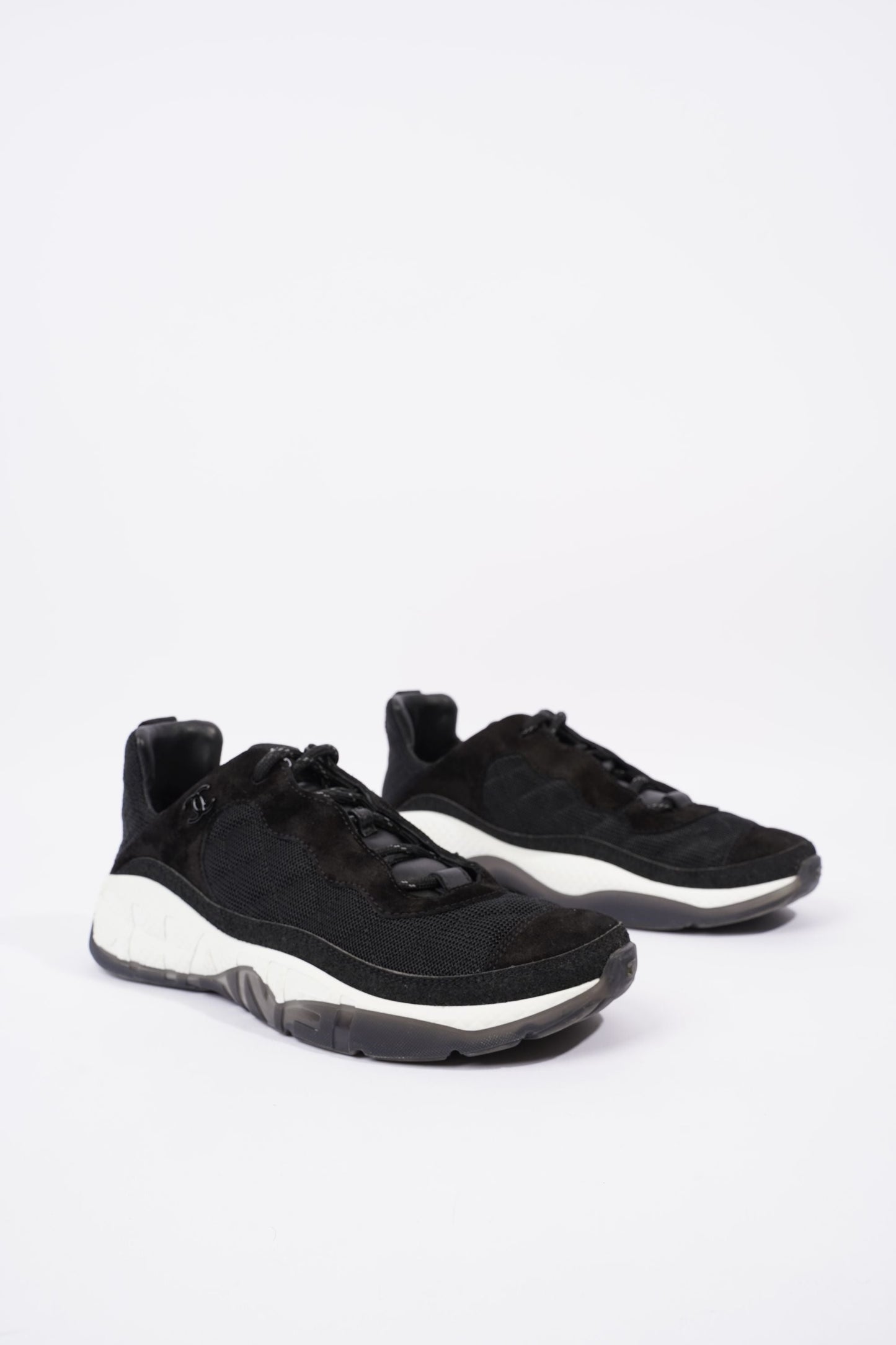 Chanel CC Logo Runners Black White EU 40.5 UK 7.5