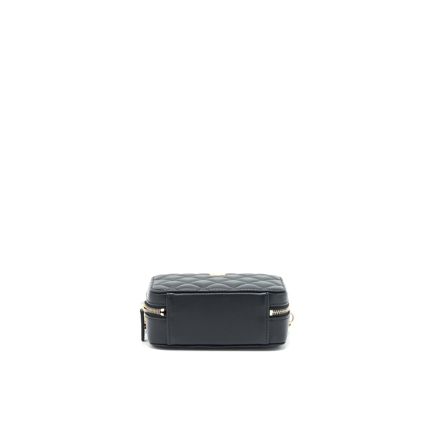 Chanel 22C Pearl Crush Mini Camera Case With Chain Black Lambskin
