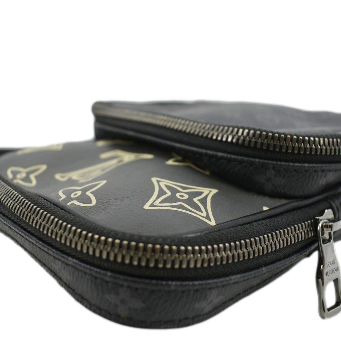 LOUIS VUITTON Avenue Sling Patchwork Monogram Eclipse Crossbody Bag Grey