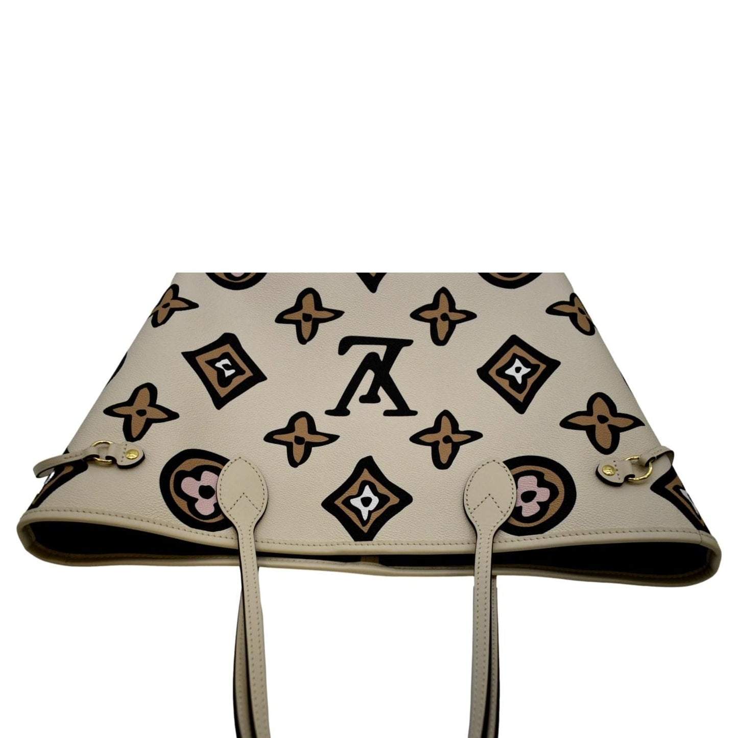 LOUIS VUITTON Neverfull MM Wild At Heart Monogram Giant Tote Bag Creme