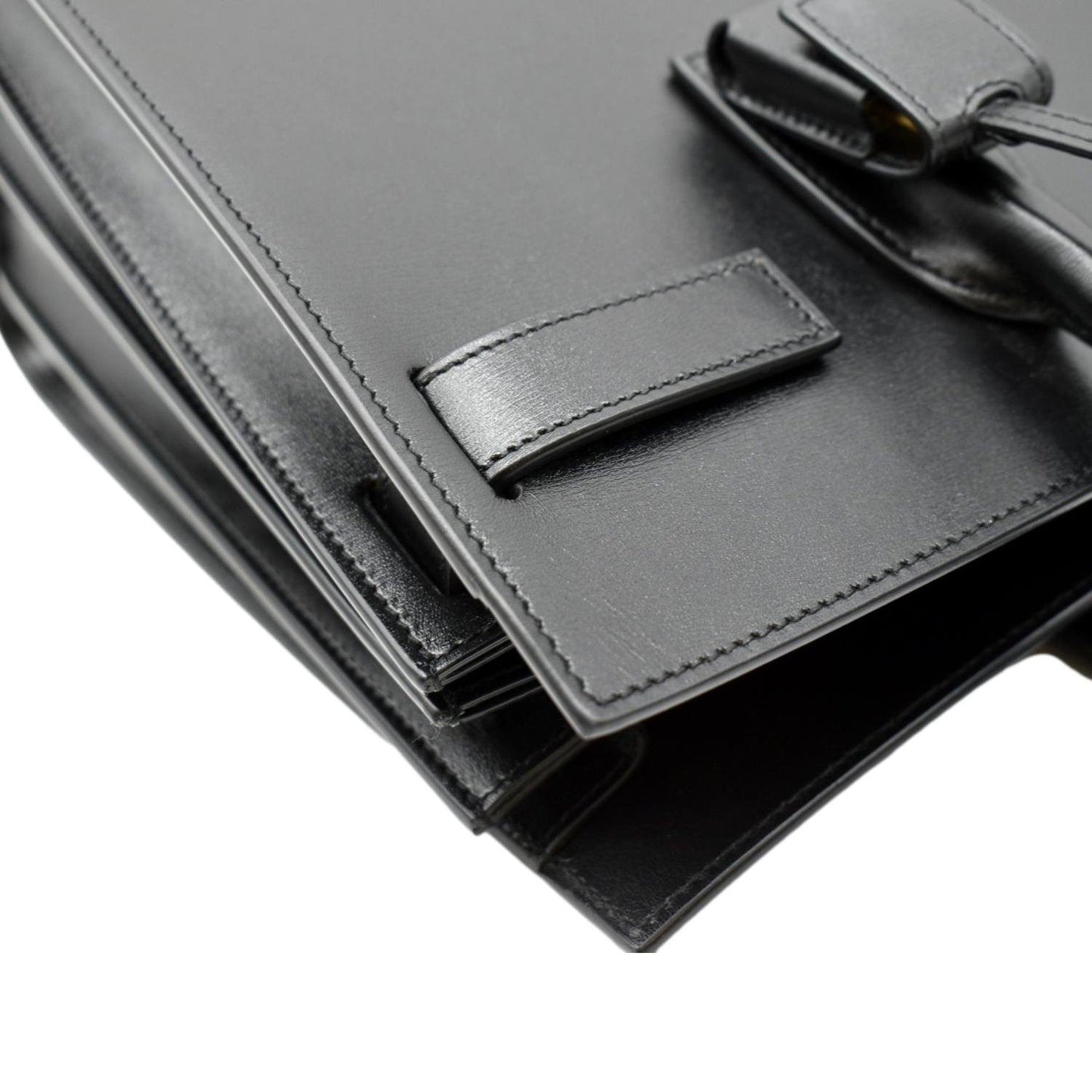 SAINT LAURENT Sac de Jour Leather Satchel Shoulder Bag Black