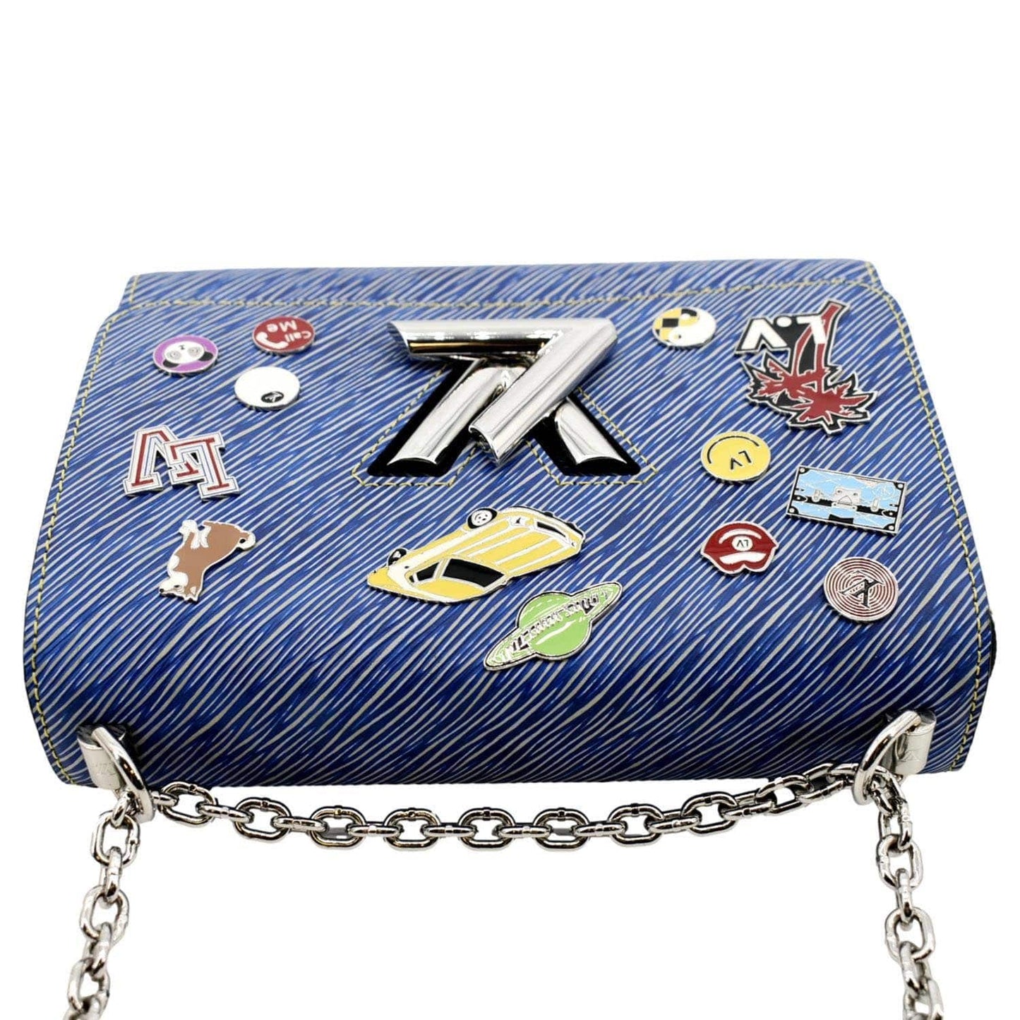 LOUIS VUITTON Twist Denim Charms Epi Leather Crossbody Bag Blue