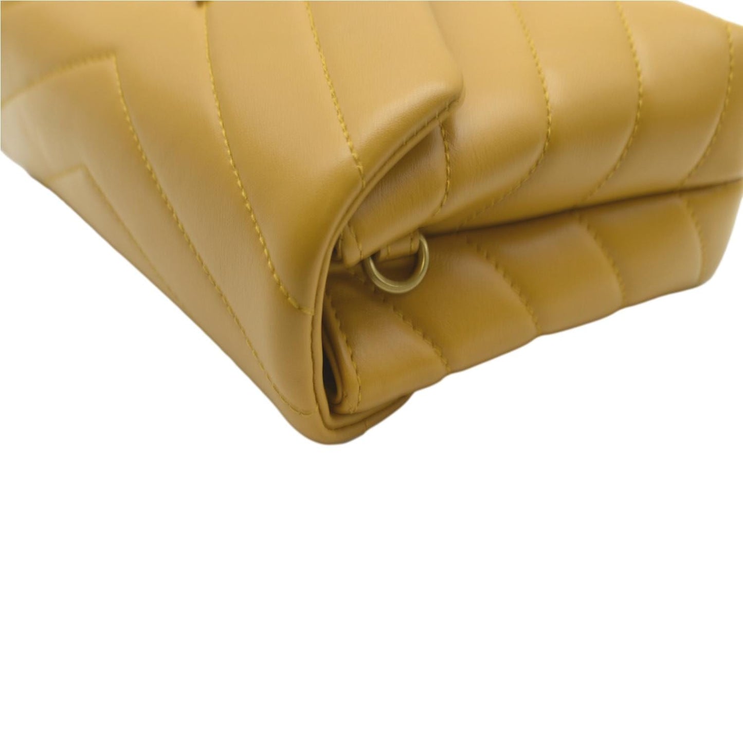 SAINT LAURENT Mini Loulou Leather Crossbody Bag Yellow