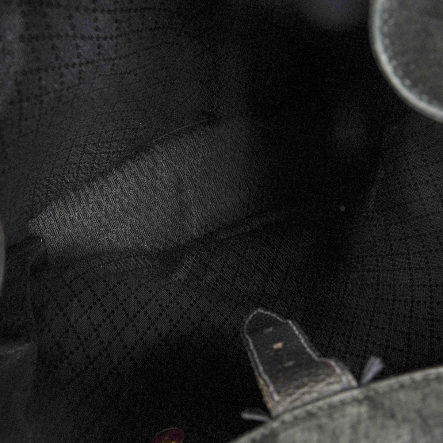 Gucci Vintage Black Suede and Leather Bamboo Backpack