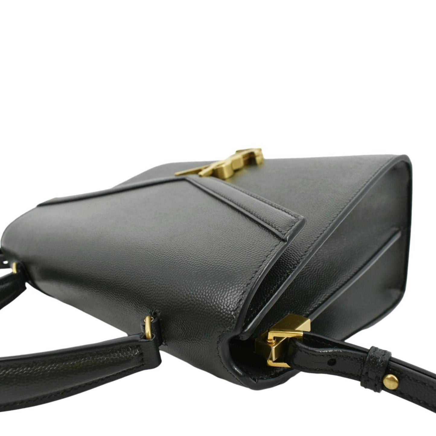 SAINT LAURENT Cassandra Top Handle Leather Shoulder Bag Green